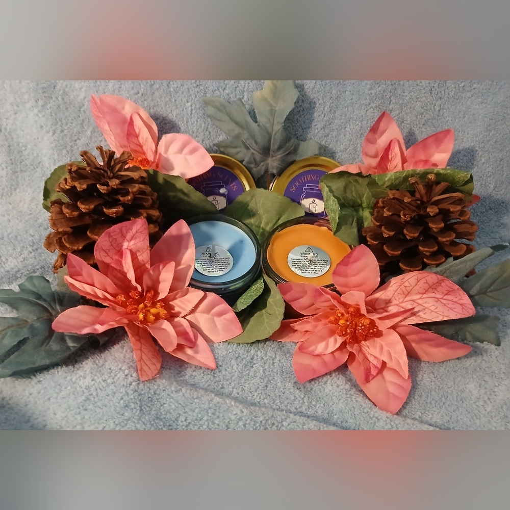 NWT Handcrafted Set of 2, Aromatherapy All Natural Relaxation Candles.